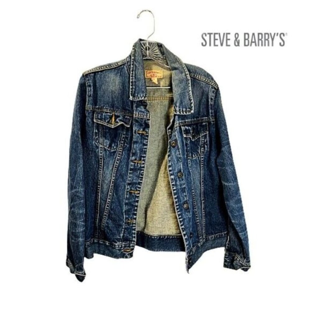 Steve & Barry Denim Jacket Button Down Long Sleeve Pockets Denim Jean‎ Jacket